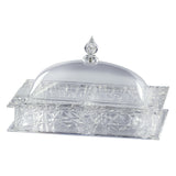 Acrylic Nut Box with Lid 2 Sections -34x21 cm
