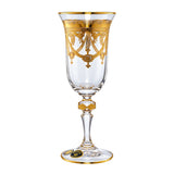 Bohemia Crystal Flute Set, 6 Pieces -Gold -150 ml