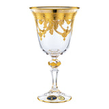 Bohemia Crystal Goblet Set, 6 Pieces -220 ml -Gold