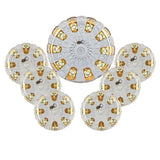 Bohemia Crystal Dessert Set, 7 Pieces -Gold