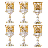 Bohemia Crystal Goblet Set, 6 Pieces -Gold