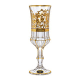 Bohemia Crystal Flute Set, 6 Pieces -Gold
