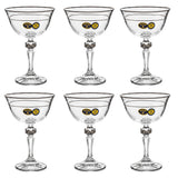 Bohemia Crystal Cocktail Set, 6 Pieces -Silver -180 ml