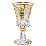 Bohemia Crystal Goblet Set, 6 Pieces -Gold & Floral Design