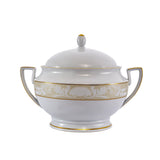Falkenporzellan Dinner Set, 112 Pieces -Cream & Gold & White -Porcelain