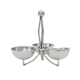3 Section Serving Bowl Set with Handle -Stainless Steel