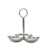 3 Section Serving Bowl Set with Handle -Stainless Steel