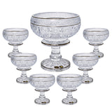 Bohemia Crystal Bowl Set, 7 Pieces -Silver