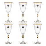 Bohemia Crystal Goblet Set, 6 Pieces -Gold