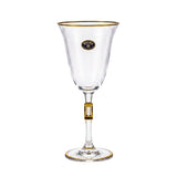 Bohemia Crystal Goblet Set, 6 Pieces -Gold
