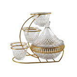 6 Coffee Cups Set and Sugar Bowl with Cover on a Stand