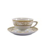Falkenporzellan Dinner Set, 112 Pieces -Cream & Gold & White -Porcelain