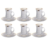 Bohemia Crystal Teacups, 6 Pieces -Gold