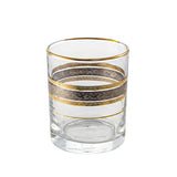 Pasabahce Longdrink, Tumbler, Tea Cups & Saucer Set, 24 Pieces -Gold & Silver