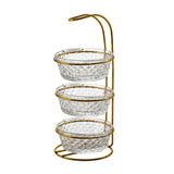 3-piece Square Nuts Holder -Gold