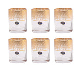 Bohemia Crystal Tumbler Set, 6 Pieces -Gold -320 ml