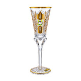 Bohemia Crystal Flute Set, 6 Pieces -Gold