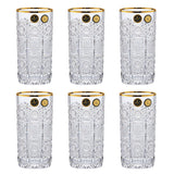 Bohemia Crystal Longdrink Set, 6 Pieces -Gold