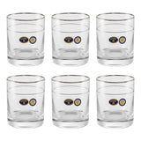 Bohemia Crystal Tumbler Set, 6 Pieces -Silver -280 ml