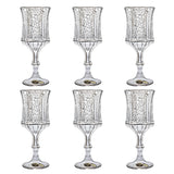 Bohemia Crystal Goblet Set, 6 Pieces -Silver