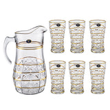 Bohemia Crystal Drink Set, 7 Pieces -Gold﻿