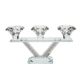 Three-candle Crystal Candelabra -14 cm
