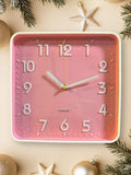 Rectangular Wall Clock -25.4x25.4 cm -White & Rose