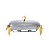 Rectangular Food Warmer -Silver& Gold -2 Lit. -Stainless Steel 18/10