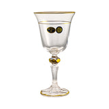 Bohemia Crystal Goblet Set, 6 Pieces -Gold -185 ml