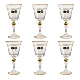 Bohemia Crystal Goblet Set, 6 Pieces -Gold -185 ml