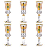 Bohemia Crystal Flute Set, 6 Pieces -Gold