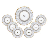 Bohemia Crystal Dessert Set, 7 Pieces -Silver & Gold