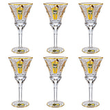 Bohemia Crystal Goblet Set, 6 Pieces -Gold