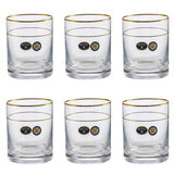 Bohemia Crystal Tumbler Set, 6 Pieces -Gold -280 ml