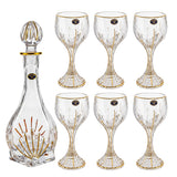 Bohemia Crystal Drink Set, 7 Pieces -Gold