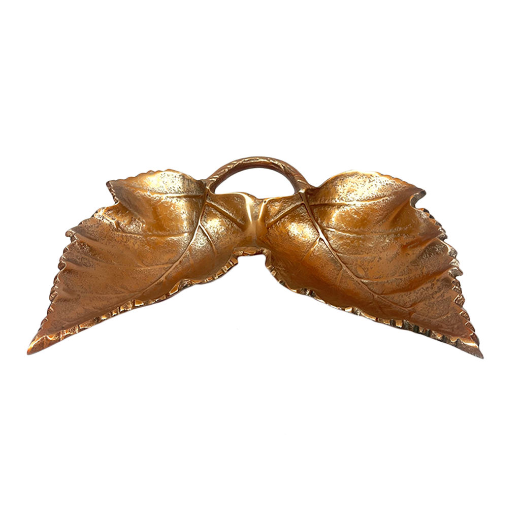 ﻿Leaf Shaped Plate for Nuts, 2 Parts