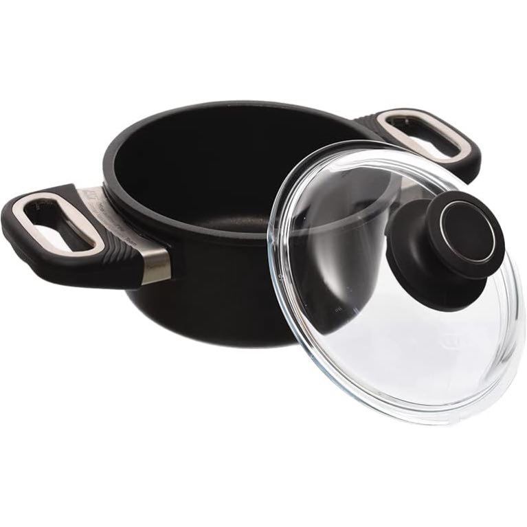 AMT Pot with Glass Lid -16 cm -Cast Aluminium – Sheffield egypt