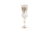 Bohemia Crystal Flute Set, 6 Pieces -Silver & Gold