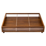 Wooden Divided Tray with Acrylic Lid -6 Sections -38x31x15 cm