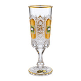 Bohemia Crystal Flute Set, 6 Pieces -Gold