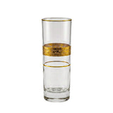 Pasabahce Longdrink, Tumbler, Tea Cups & Saucer Set, 24 Pieces -Gold