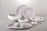 Daily Use Dinner Set, 30 Pieces -Porcelain -Purple & White