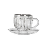 Teacup with Saucer Set, 12 Pieces -Silver