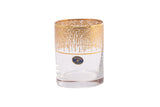 Bohemia Crystal Tumbler Set, 6 Pieces -Gold -320 ml
