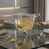 Soup Warmer with Ladle -4.0 Lit. -Stainless Steel 18/10 & Tempered Glass