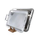 Elegant Gioiel Rectangular Tray with Handles, 2 Pieces -Made in Italy -Silver -Stainless Steel 18/10