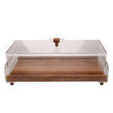 Rectangular Wooden Tray with Acrylic Lid -39x19 cm