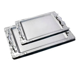 Nehir Tray with Handles, 2 Pieces -Stainless Steel