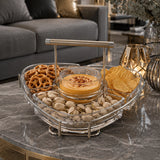 Triangular Hors d'oeuvre, 4 Parts -Stainless Steel 18/10 & Tempered Glass