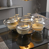 7 Round Serving Dish with Lids -6x1 Lit. & 1.5x1 Lit.